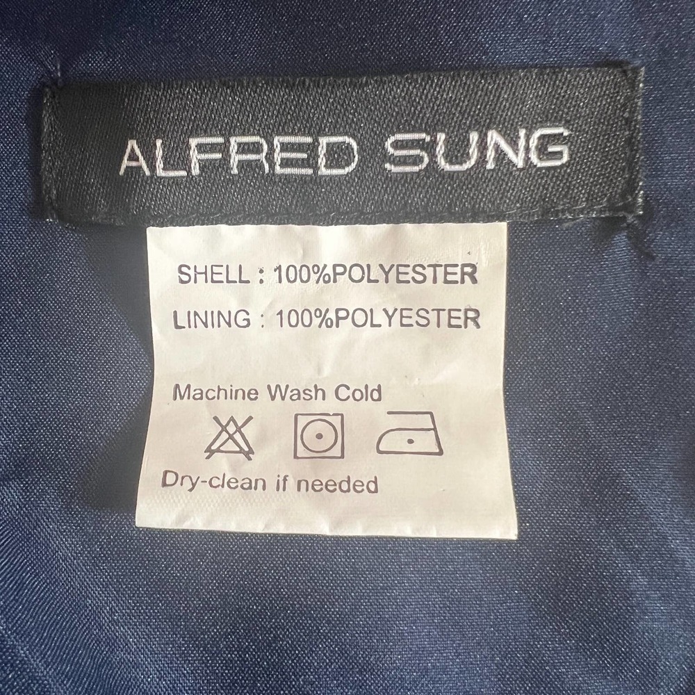 ALFRED SUNG MIDNIGHT BLUE V- NECK SATIN COCKTAIL DRESS SIZE 8 NWT - Picture 12 of 14